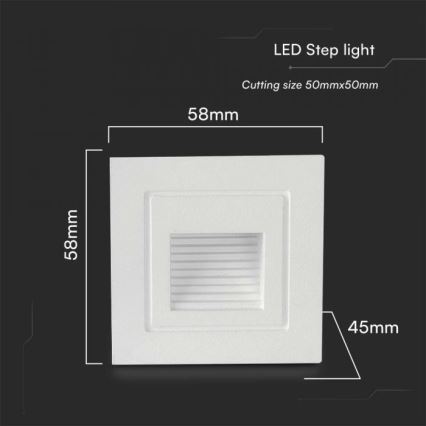 LED Екстериорна лампа за стълбище LED/3W/230V 3000K IP65 бял