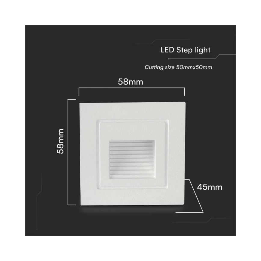 LED Екстериорна лампа за стълбище LED/3W/230V 3000K IP65 бял
