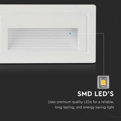 LED Екстериорна лампа за стълбище LED/3W/230V 3000K IP65 бял