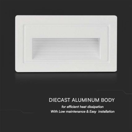 LED Екстериорна лампа за стълбище LED/3W/230V 3000K IP65 бял