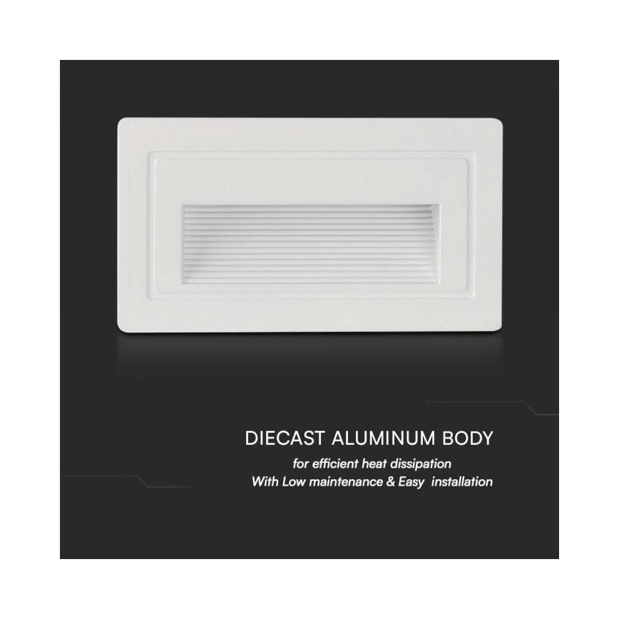 LED Екстериорна лампа за стълбище LED/3W/230V 3000K IP65 бял