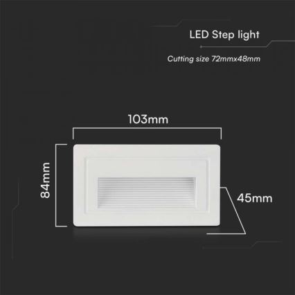 LED Екстериорна лампа за стълбище LED/3W/230V 3000K IP65 бял