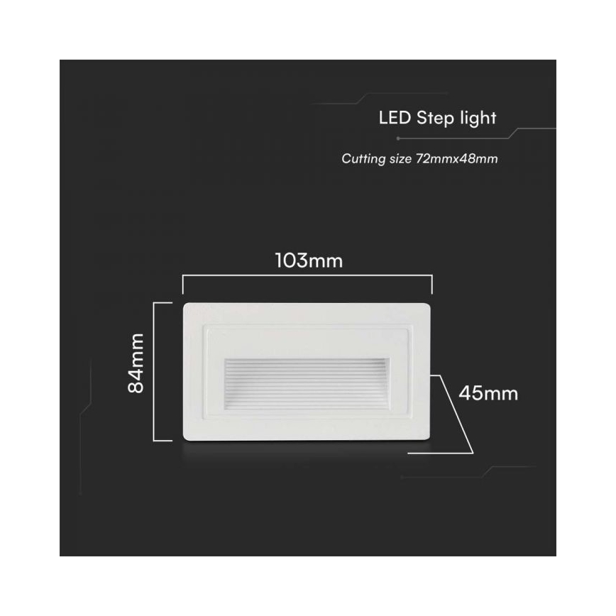 LED Екстериорна лампа за стълбище LED/3W/230V 3000K IP65 бял