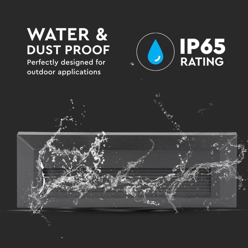 LED Екстериорна лампа за стълбище LED/3W/230V IP65 3000K черна