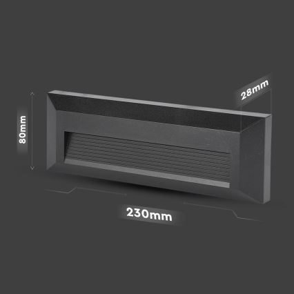 LED Екстериорна лампа за стълбище LED/3W/230V IP65 4000K черна