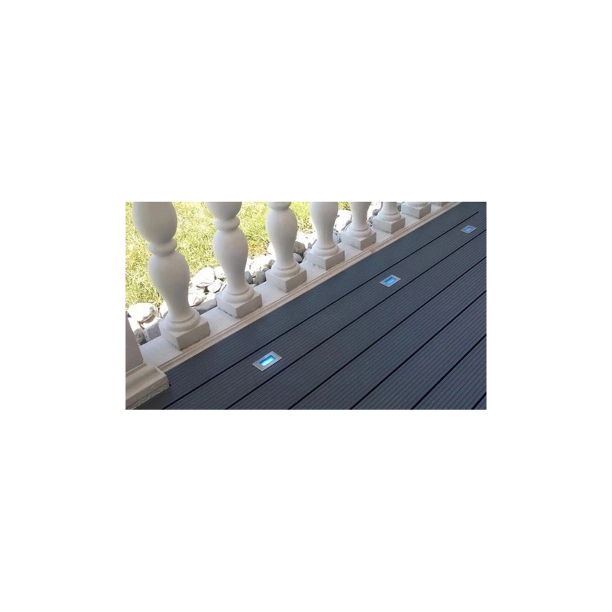 LED Екстериорна лампа за вграждане EASY CONNECT LED/2W/230V син IP67 правоъгълен