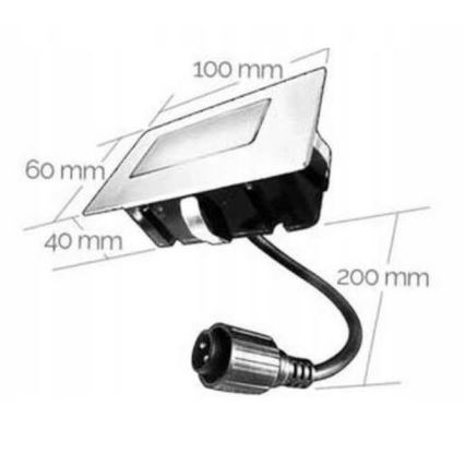LED Екстериорна лампа за вграждане EASY CONNECT LED/2W/230V син IP67 правоъгълен