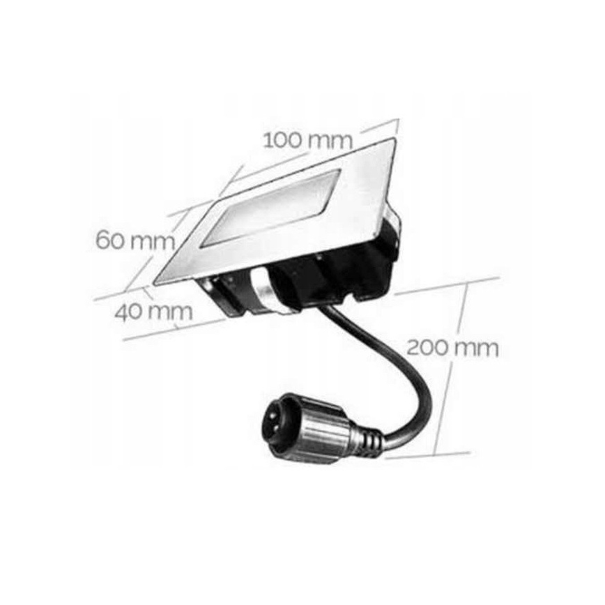 LED Екстериорна лампа за вграждане EASY CONNECT LED/2W/230V син IP67 правоъгълен