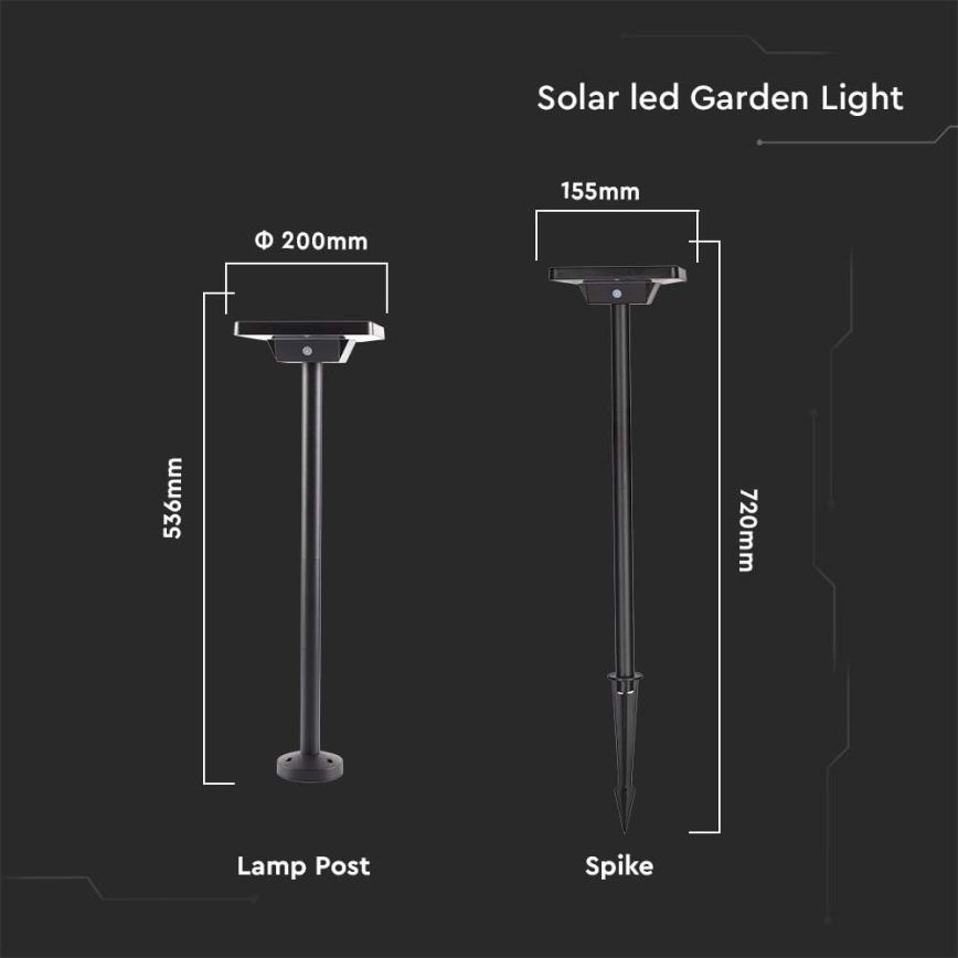 LED Екстериорна соларна лампа 2в1 LED/2W/3,7V IP65 3000/4000/6500K