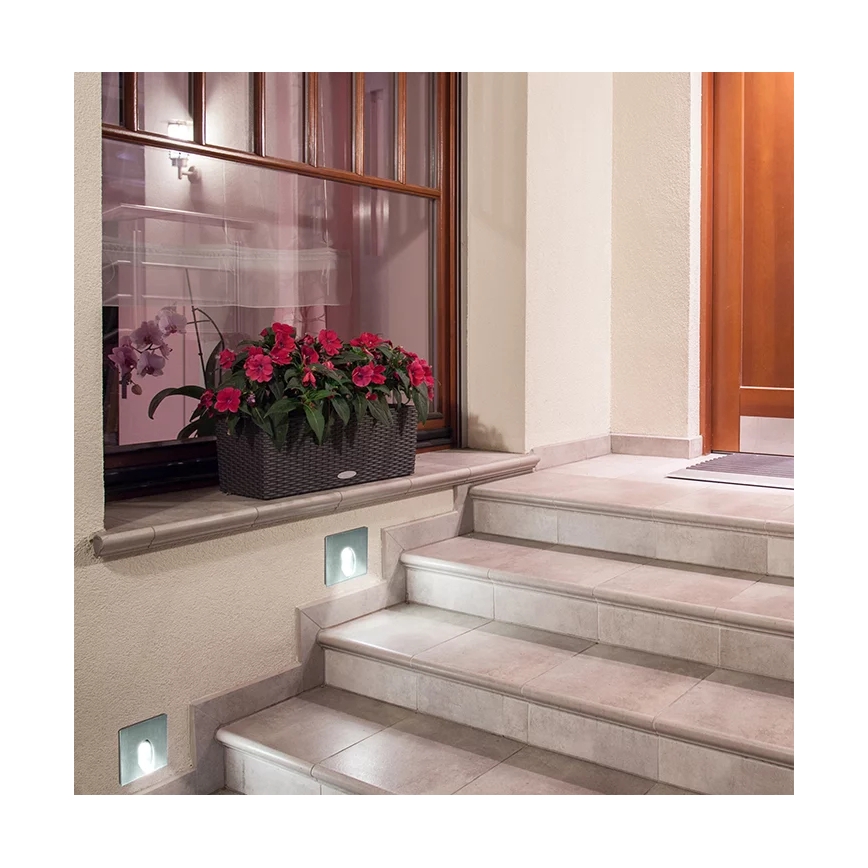 LED Екстериорна стълбищна лампа ESPO LED/3W/230V матов хром IP54