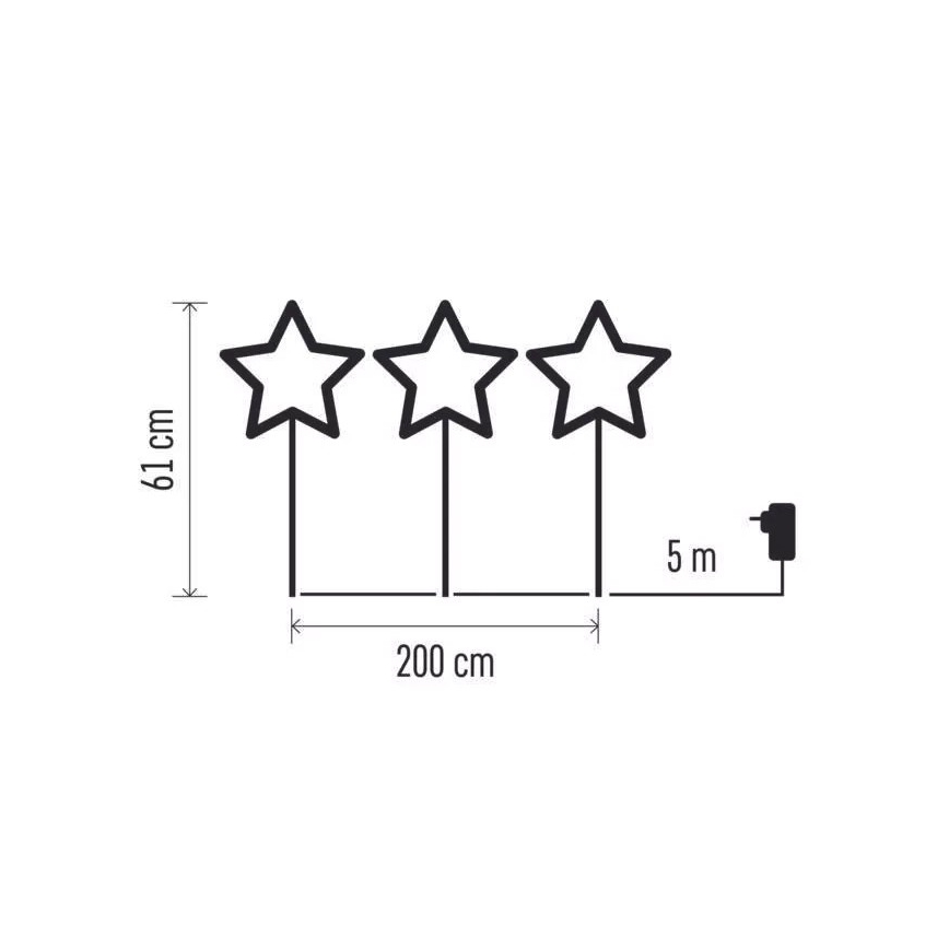 LED Екстериорна Коледна декорация 402xLED/3,6W/4,5/230V IP44 топло бяла