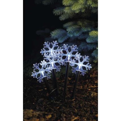 LED Екстериорна Коледна декорация 5xLED/3xAA IP44 снежинки
