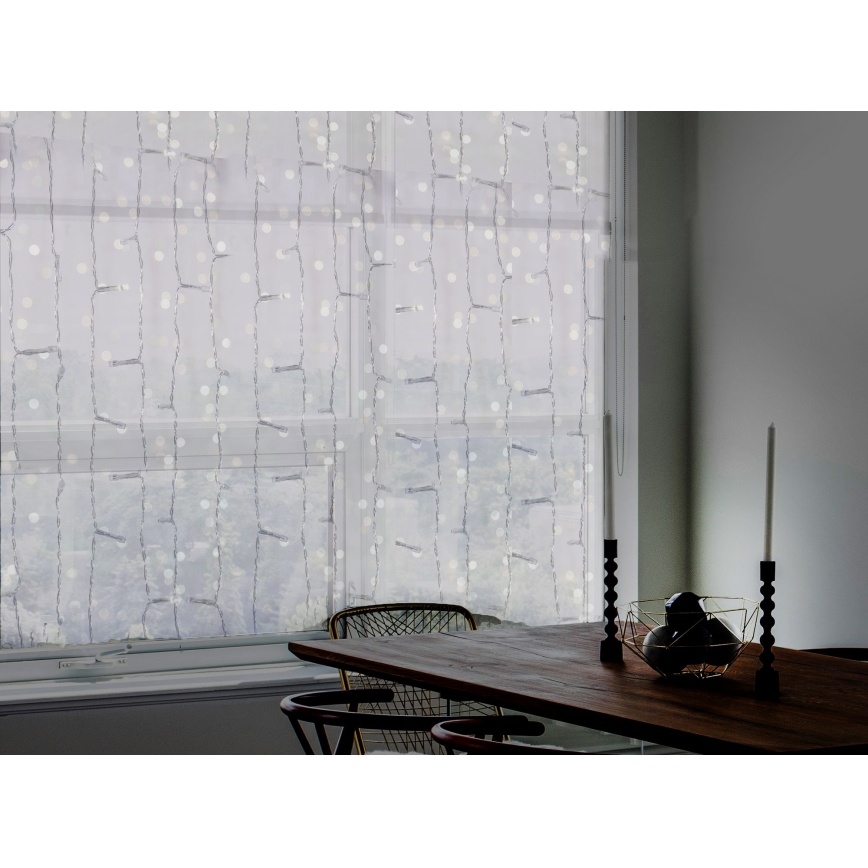 LED Екстериорна коледна завеса CURTAIN 480xLED/8,4W/230V 3x3 m IP44 студено бял