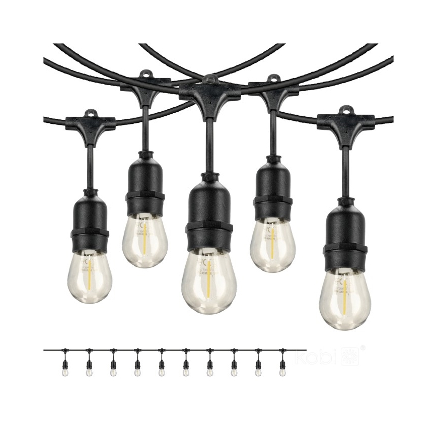 LED Екстериорни декоративни лампички BAJA ST64 10xE27/1W/230V 10,9m IP44 топло бяло