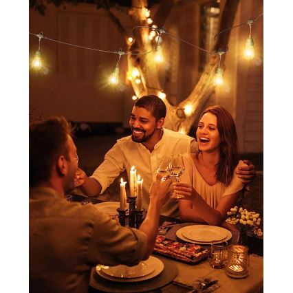 LED Екстериорни декоративни лампички BAJA ST64 10xE27/1W/230V 10,9m IP44 топло бяло