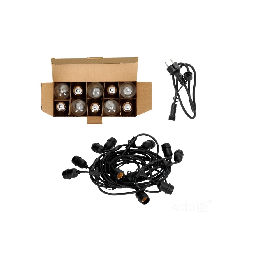 LED Екстериорни декоративни лампички BAJA ST64 10xE27/1W/230V 10,9m IP44 топло бяло