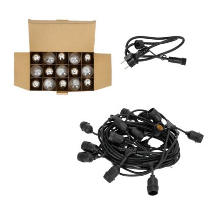 LED Екстериорни декоративни лампички BAJA ST64 15xE27/1W/230V 15,9m IP44 топло бяло