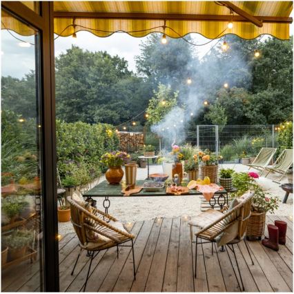 LED Екстериорни декоративни лампички BAJA ST64 20xE27/1W/230V 20,9m IP44 топло бяло