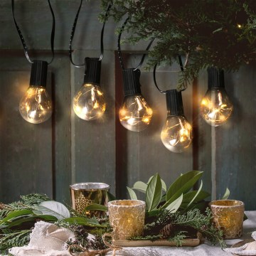 LED Екстериорни декоративни лампички GARLAND 10xLED/3xAA 3 м IP44 топло бял