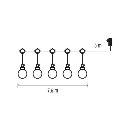 LED Екстериорни декоративни лампички 20xLED/12,6 м IP44 топло бял