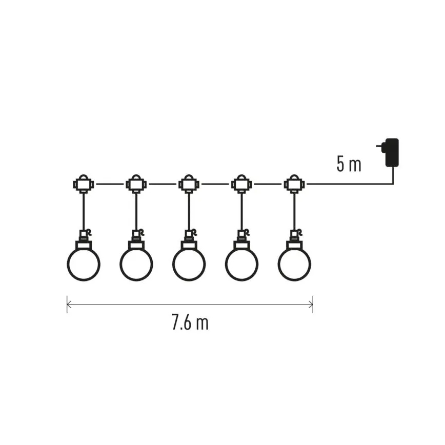 LED Екстериорни декоративни лампички 20xLED/12,6 м IP44 топло бял