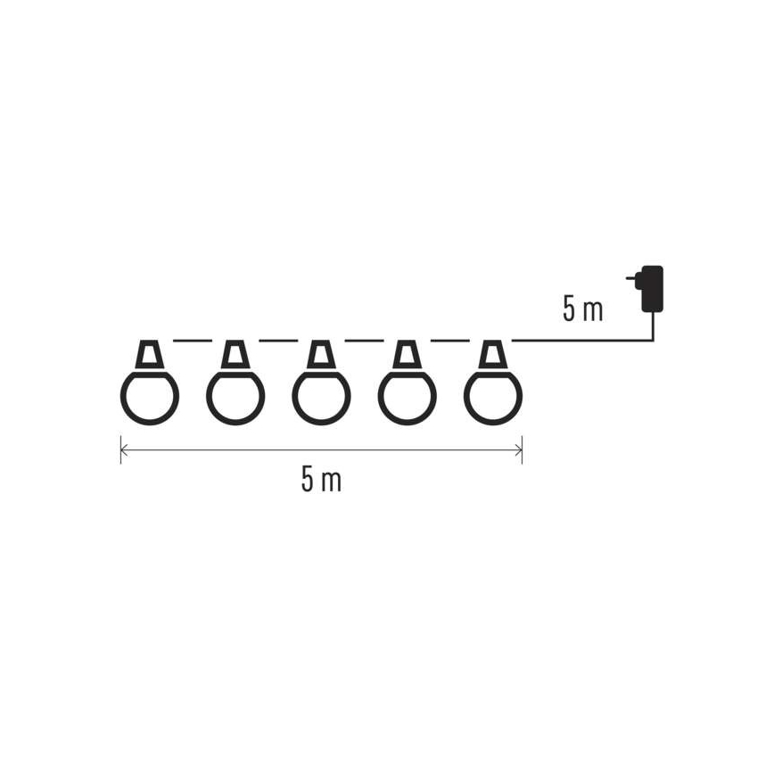 LED Екстериорни декоративни лампички 50xLED/10м IP44 прозрачни