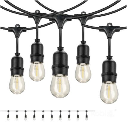 LED Екстериорни декоративни лампички BAJA ST64 10xE27/1W/230V 10,9m IP44 топло бяло