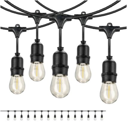 LED Екстериорни декоративни лампички BAJA ST64 15xE27/1W/230V 15,9m IP44 топло бяло