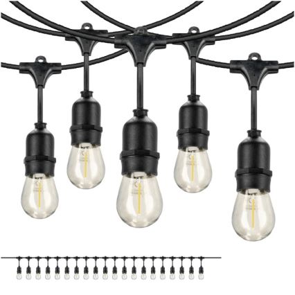 LED Екстериорни декоративни лампички BAJA ST64 20xE27/1W/230V 10,9m IP44 топло бяло