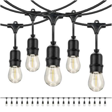 LED Екстериорни декоративни лампички BAJA ST64 20xE27/1W/230V 20,9m IP44 топло бяло