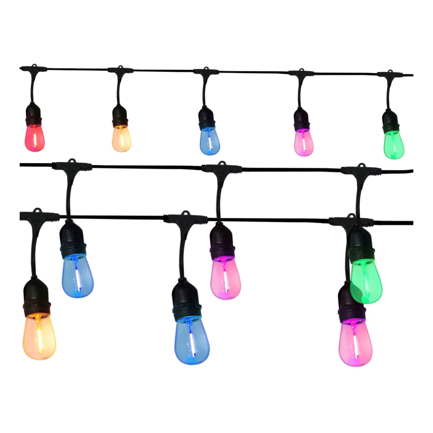 LED Екстериорни декоративни лампички PARTY NEON 7,6 м 10xE27/0,6W/36V IP44