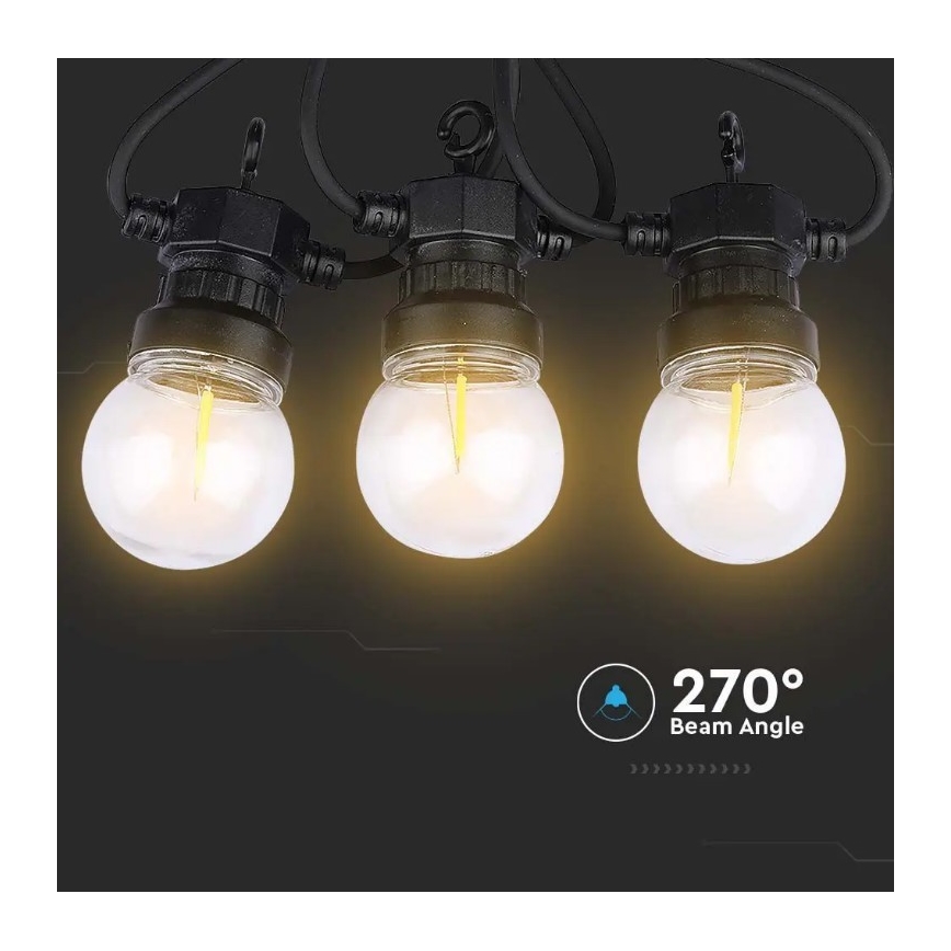 LED Екстериорни лампички STRING 5м 10xLED/0,4W/24/230V 3000K IP44