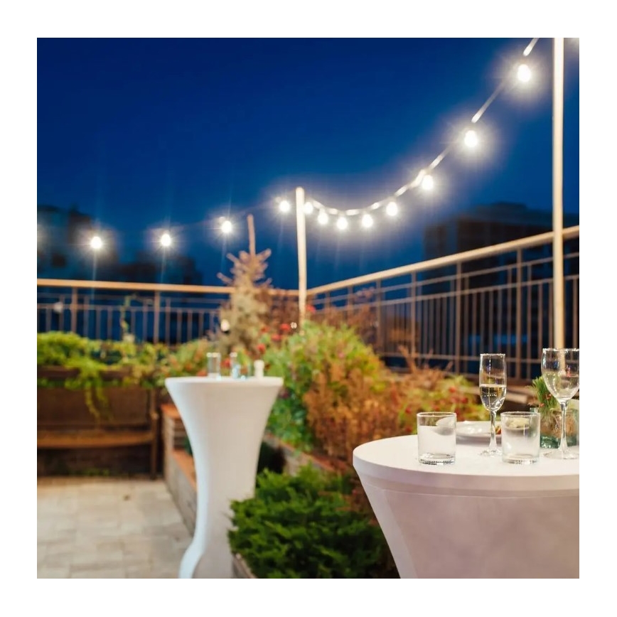 LED Екстериорни лампички STRING 10м 20xLED/0,5W/24/230V 3000K IP44