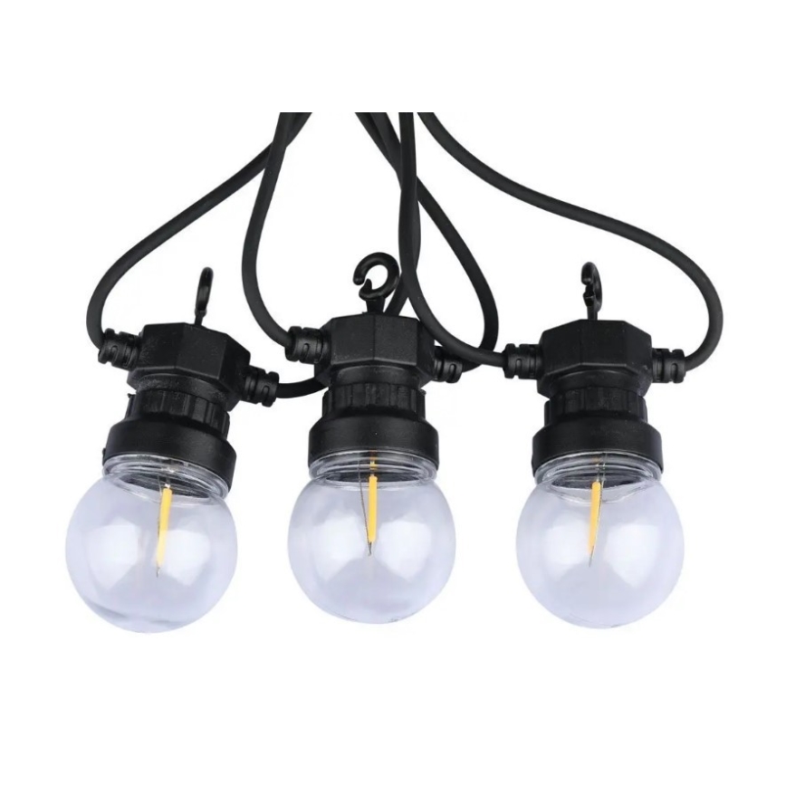 LED Екстериорни лампички STRING 5м 10xLED/0,4W/24/230V 3000K IP44