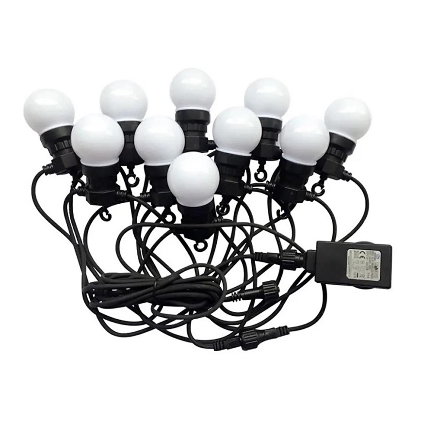 LED Екстериорни лампички STRING 5м 10xLED/0,5W/230V IP44 3000K