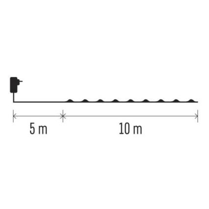 LED Екстериорни Коледни лампички 100xLED/15м IP44 студено бяло