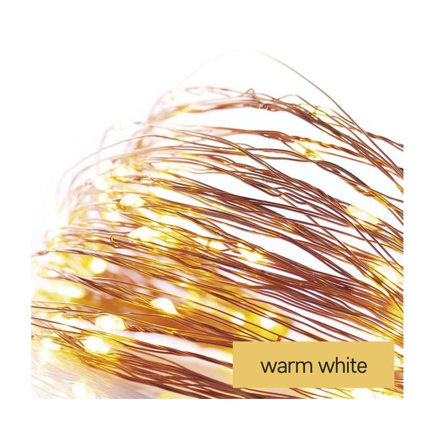 LED Екстериорни Коледни лампички 100xLED/15м IP44 топло бяло
