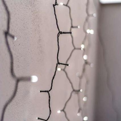 LED Екстериорни Коледни лампички 100xLED/1x2m IP44 студено бял