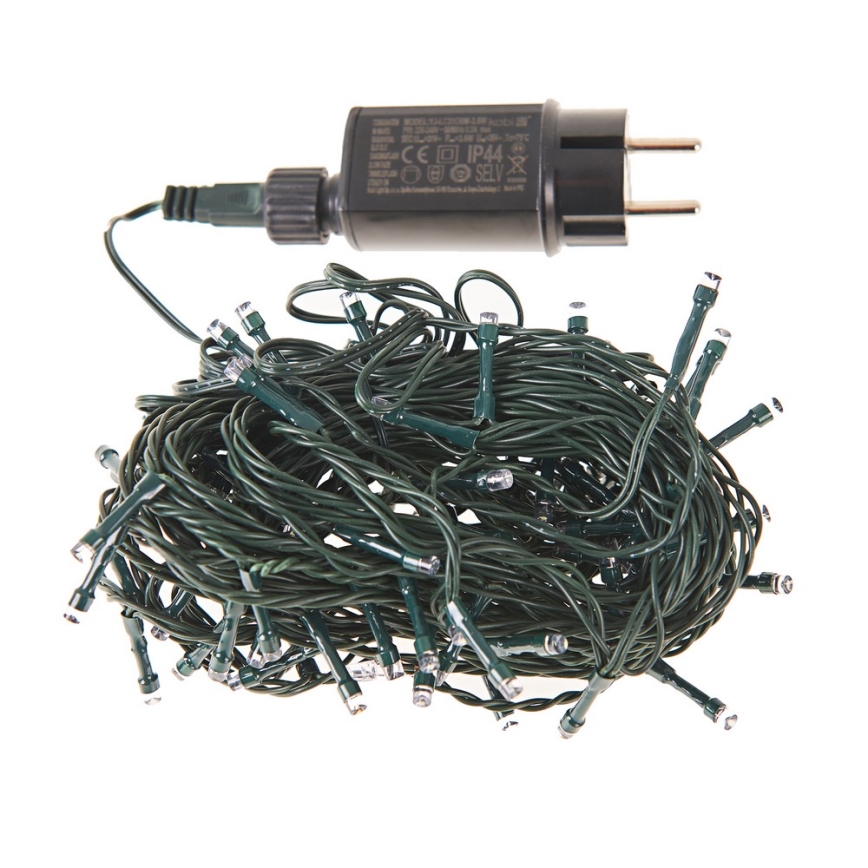 LED Екстериорни Коледни лампички 100xLED/8 функции 13м IP44 дневно бели