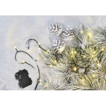 LED Екстериорни Коледни лампички 120xLED/3xAA 8,9m IP44 топло бяло