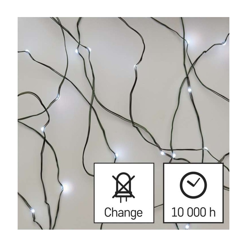 LED Екстериорни Коледни лампички 150xLED/20м IP44 студено бяло