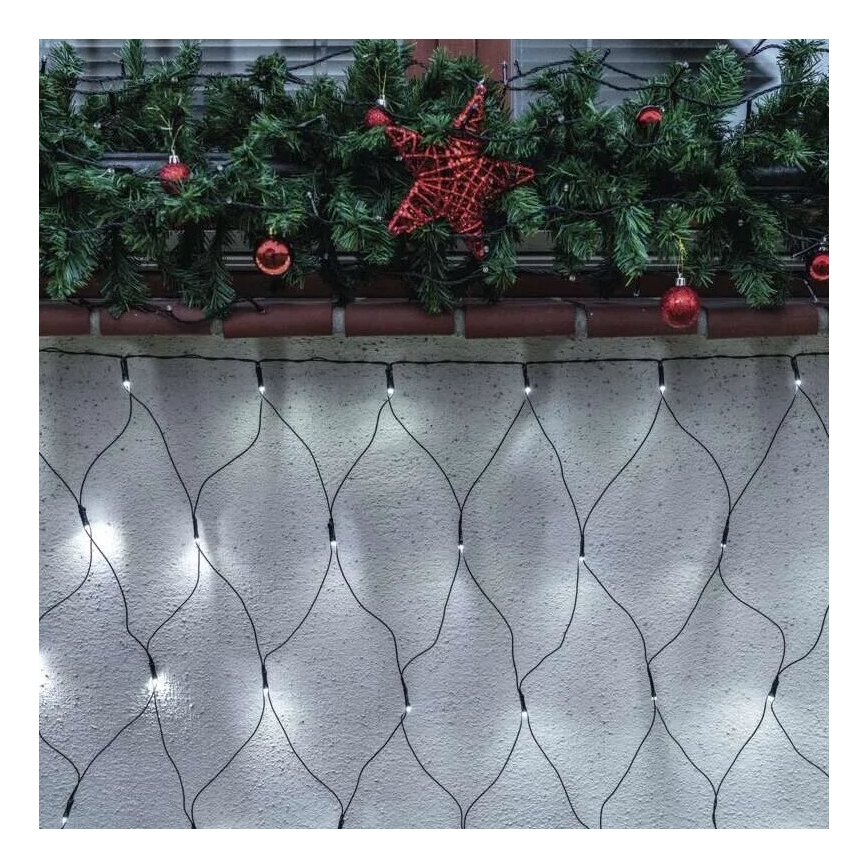 LED Екстериорни Коледни лампички 160xLED/2x1,5m IP44 студено бял