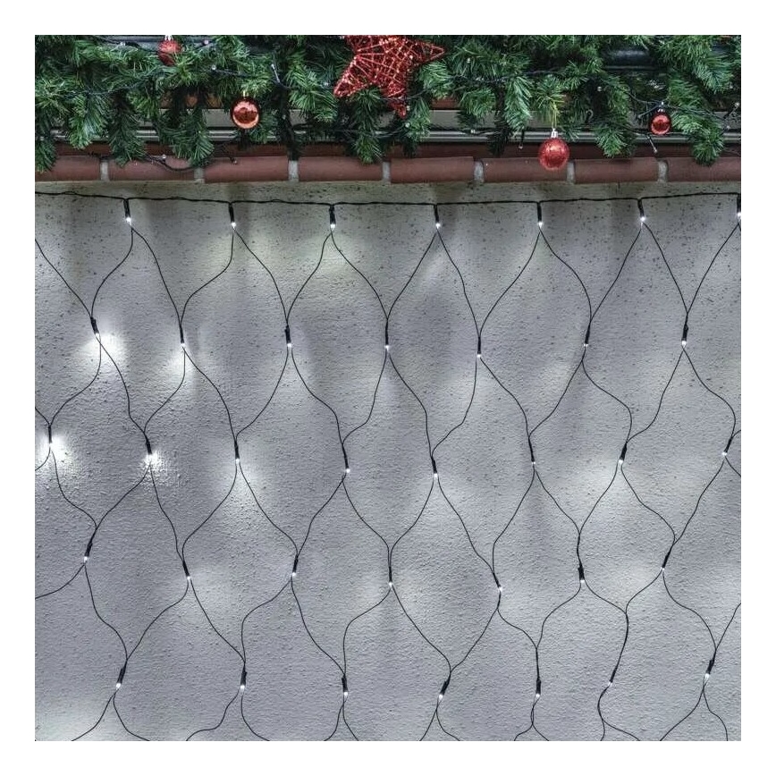 LED Екстериорни Коледни лампички 160xLED/2x1,5m IP44 студено бял