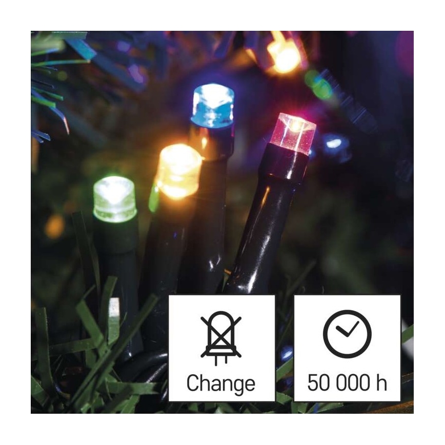 LED Екстериорни Коледни лампички 180xLED/23м IP44 многоцветни