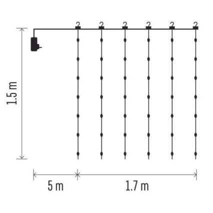 LED Екстериорни Коледни лампички 180xLED/8 функции 6,7 м IP44 топло бели