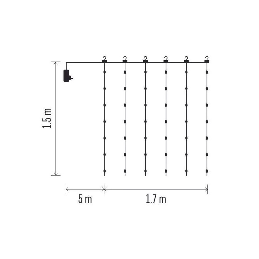 LED Екстериорни Коледни лампички 180xLED/8 функции 6,7 м IP44 топло бели