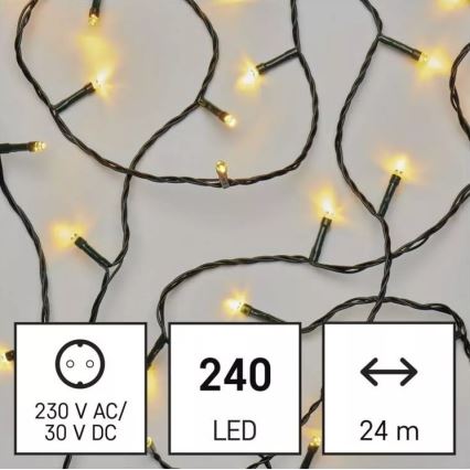 LED Екстериорни Коледни лампички 240xLED/8 режима 29м IP44 топло бяло