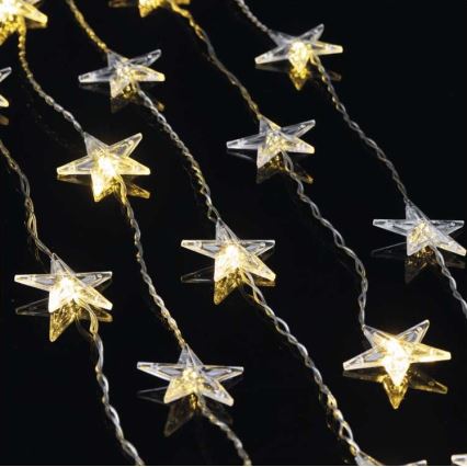LED Екстериорни Коледни лампички 30xLED/3,9м IP44 звезди