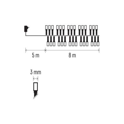 LED Екстериорни Коледни лампички 400xLED/13м IP44 студено бяло