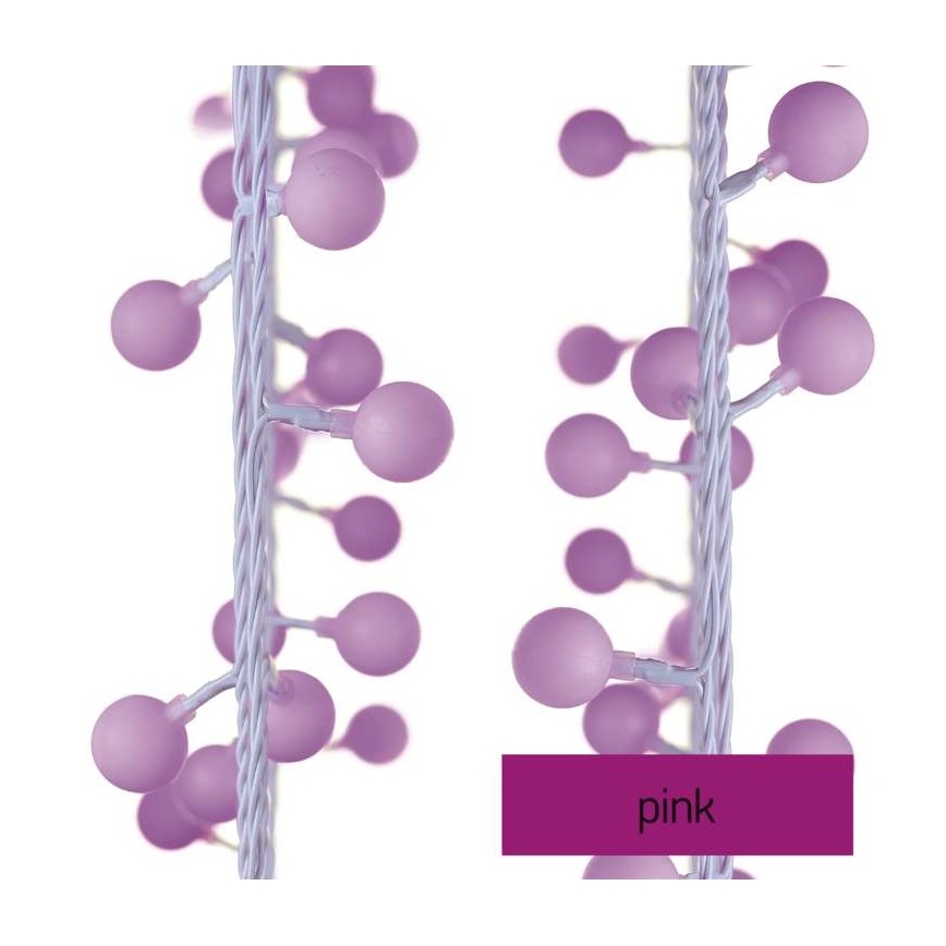 LED Екстериорни Коледни лампички 40xLED/9м IP44 розови